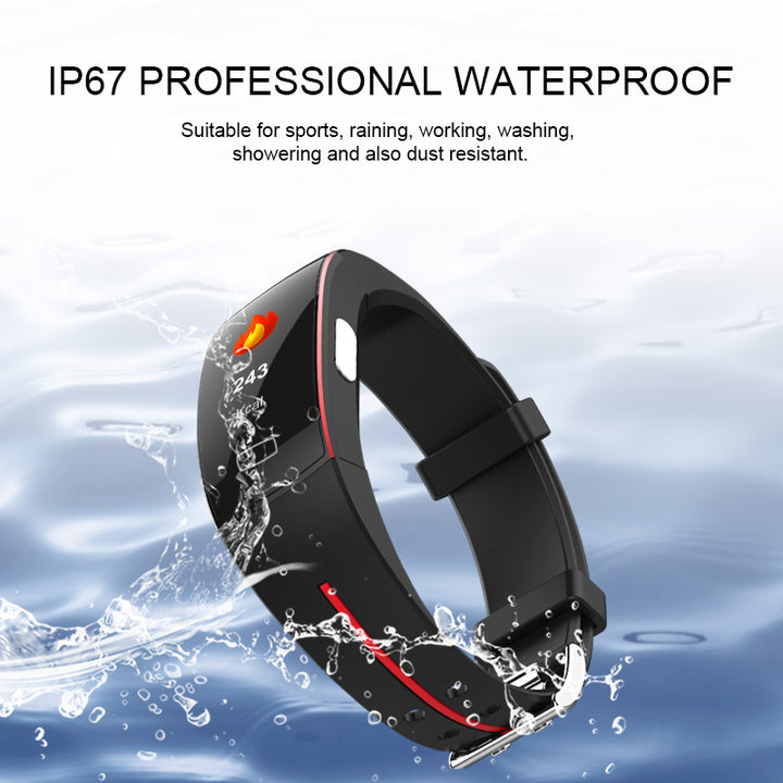 Premium Smart Wristband – Body Temperature Monitoring, ECG+PPG, Heart Rate, Blood Pressure, Color OLED Display, IP67  