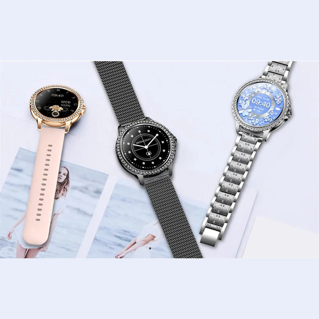 Premium Fashion Smartwatch for Women, 1.04" AMOLED Screen, Bluetooth Call, Metal Body, IP68 Waterproof, Heart Rate, Music Control, Sleep & Fitness Tracking, Multiple Sports Modes - StrengthXPhysiotherapy