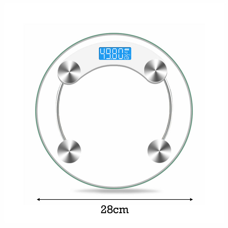 Premium Round Digital Body Weight Scale – High-Definition LCD Display, Tempered Glass, Auto On/Off, Precision Accuracy 