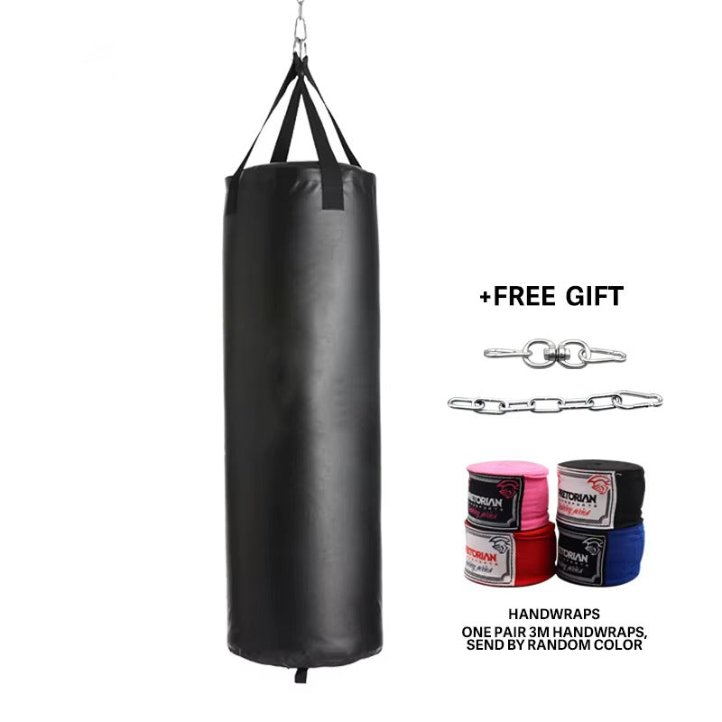 Premium Professional Boxing Sandbag – 40/46in Empty Heavy Punching Bag for Gym & Fitness – Durable Synthetic Leather, Reinforced Webbing, Hanging Kick Training – Includes Hook, Carabiner & Handwraps - StrengthXPhysiotherapy