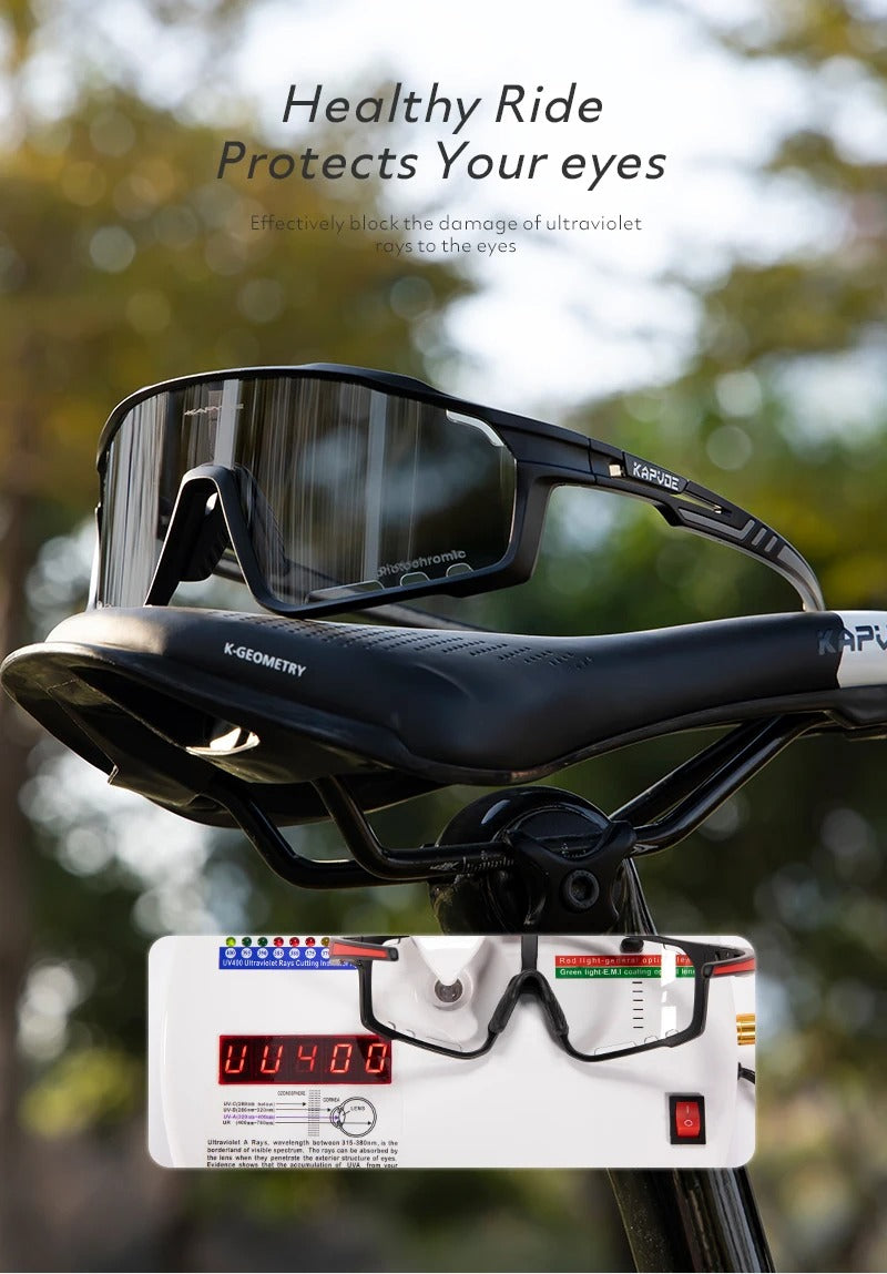 Premium Photochromic Cycling Sunglasses for Men & Women – UV400 Protection, Adjustable Lenses, Sports Eyewear for Running, MTB, Bike, Road Cycling & Driving - StrengthXPhysiotherapy