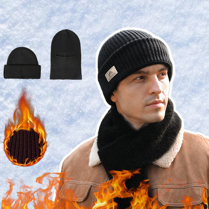 Premium Winter Balaclava Hat – 2-in-1 Knitted Ski Mask Beanie for Men, Windproof, Warm, Cold-Resistant Earmuff Cap for  
