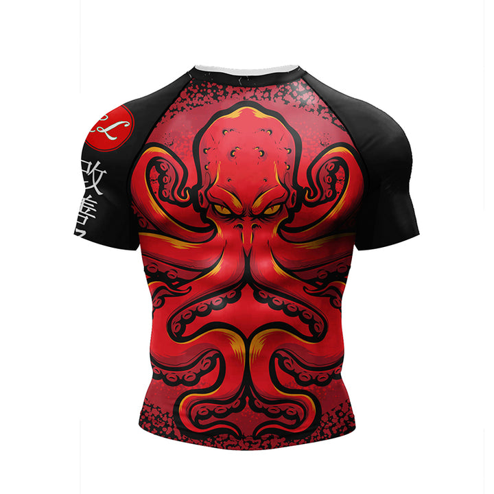 Premium Jiu Jitsu Rash Guard Set – 4-Piece MMA Sportswear Kit for Men, Includes Kimono T-shirt, Pants, Muay Thai Shorts, and 