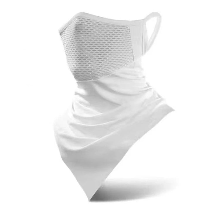 Premium Breathable Ear Hanging Mask – Ice Silk Cycling Face Cover, Triangle Headscarf, Nylon Cool Material for Outdoor 