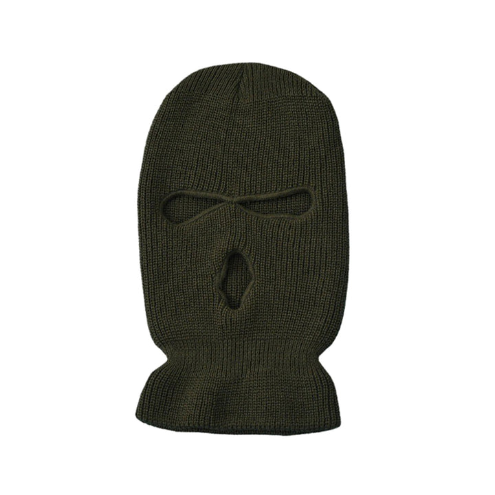 Premium Windproof Full Face Ski Mask – Men’s Wool Balaclava with 3 Holes, Warm Knit Winter Hat, Custom Embroidery, 16 Color