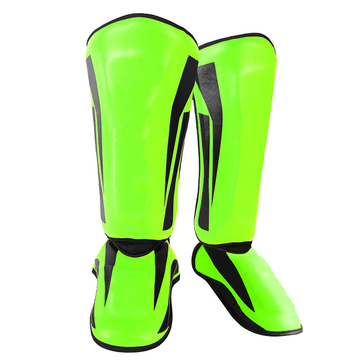 Premium Kickboxing Shin Guard Pads – Muay Thai, Boxing, MMA Leg Protector, Sanda, Wushu, Taekwondo Ankle Guards for Men & Women, EVA Soft PU Leather, Sizes S/M/L - StrengthXPhysiotherapy