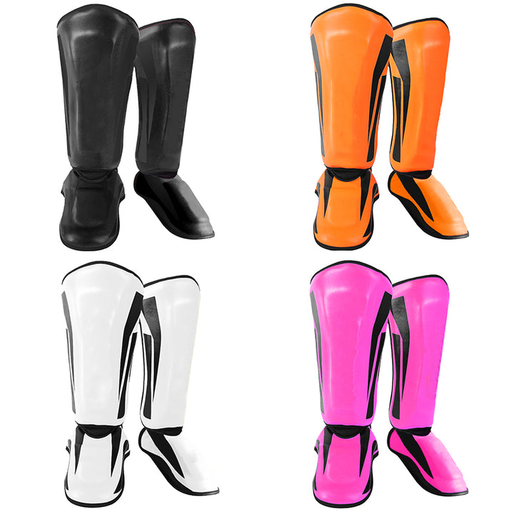 Premium Kickboxing Shin Guard Pads – Muay Thai, Boxing, MMA Leg Protector, Sanda, Wushu, Taekwondo Ankle Guards for Men & Women, EVA Soft PU Leather, Sizes S/M/L - StrengthXPhysiotherapy