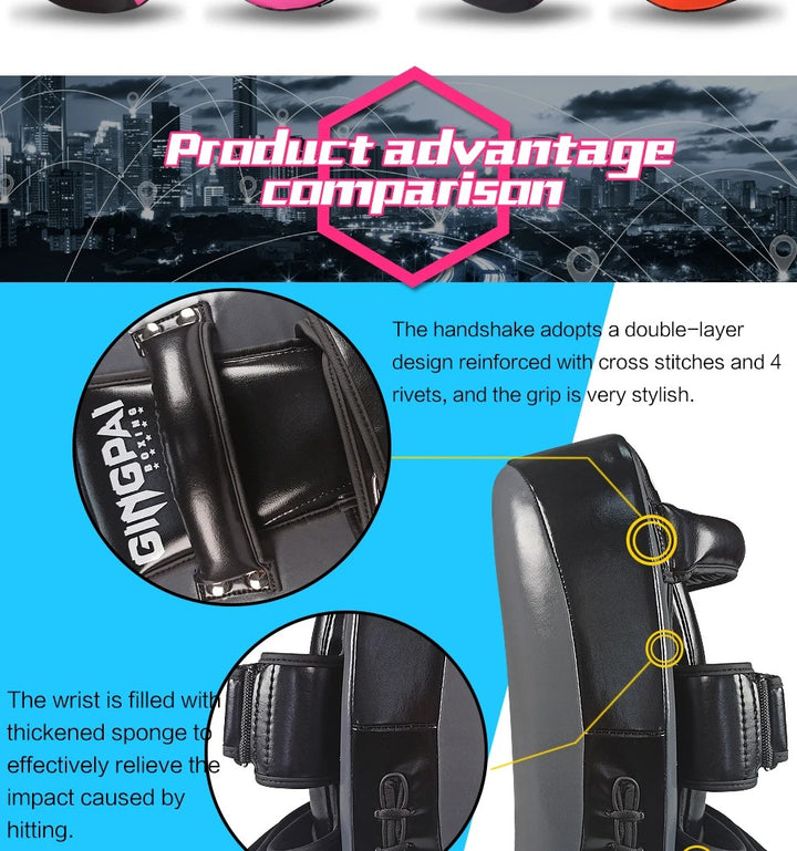 Premium Boxing Mitts Focus Punch Pads – High-Quality Training Target for Kickboxing, Muay Thai, Taekwondo & Karate – Combat Curved Pads for Boxing and Martial Arts Practice - StrengthXPhysiotherapy