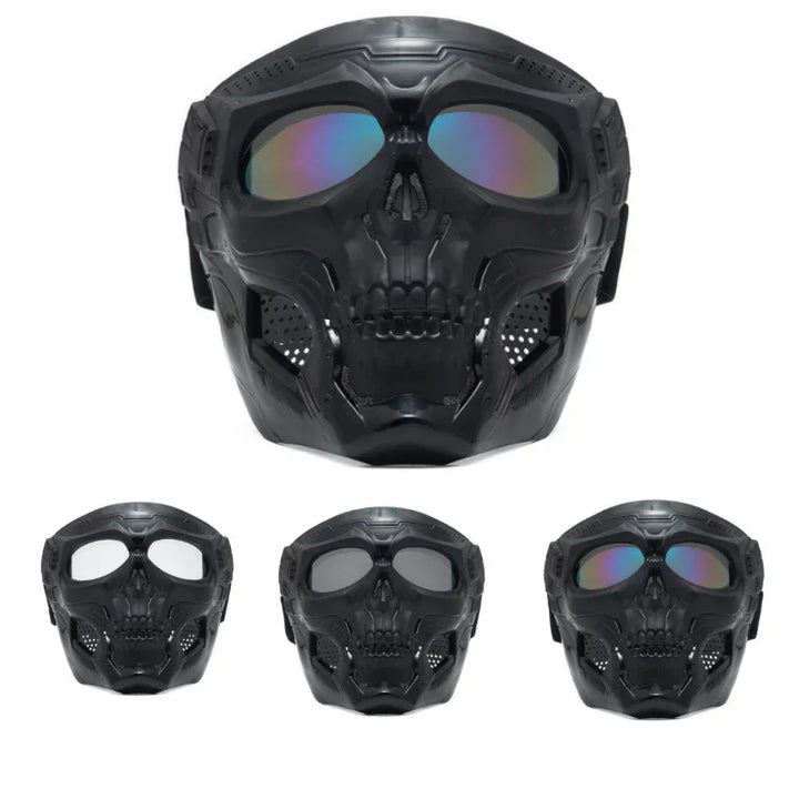 Premium Motorcycle Skull Mouth Mask with UV Protection – Tactical Off-Road Riding Goggles, Windproof, Dust-Proof, Anti-Glare 