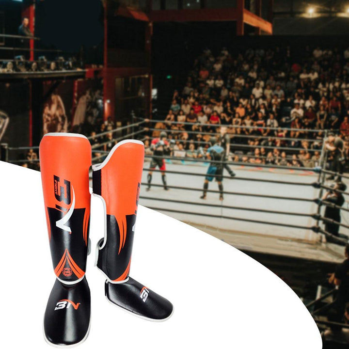 Premium Muay Thai Leg Protectors – High Quality Sanda Fighting Combo with Thickened Back Guard, Durable Leg Guards 
