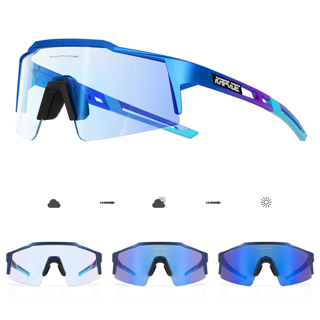 Premium Photochromic Cycling Sunglasses – UV400 Protection, Adjustable Lenses, Bike & Sports Eyewear for Men & Women
