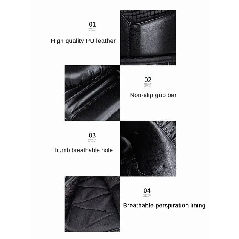 Premium Boxing Gloves – High Quality PU Leather, Wear-Resistant & Breathable, Thickened Protective Gloves for Sanda & Combat