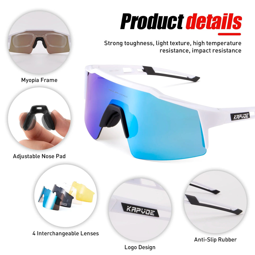 Premium Polarized Cycling Sunglasses – UV400 Protection, TR90 Frame, MTB & Bike Eyewear for Men & Women, Outdoor Sports Goggles with 1 or 4 Lens Options - StrengthXPhysiotherapy