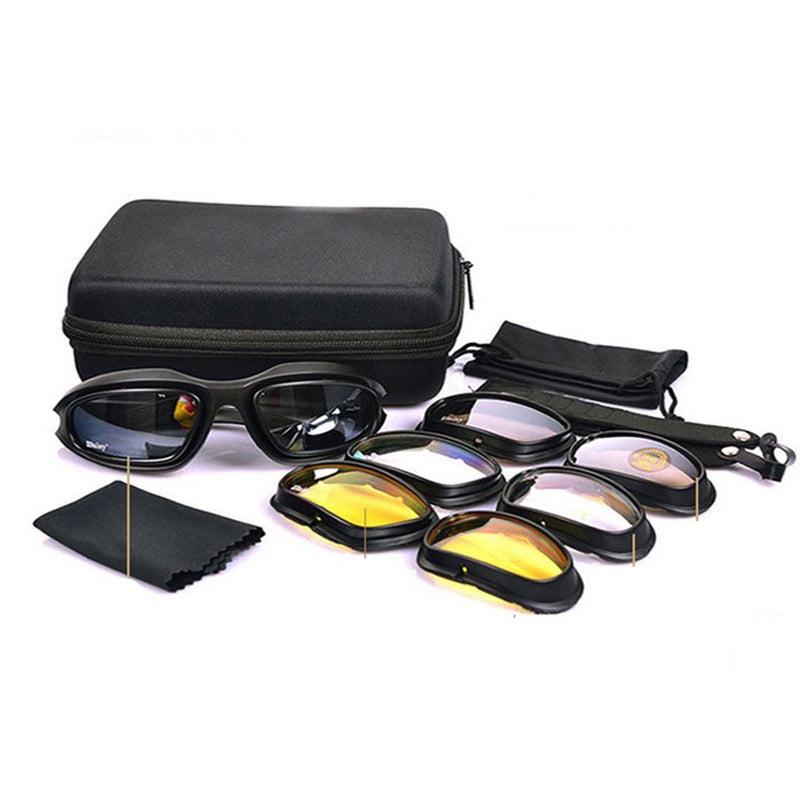 Premium Tactical Polarized Sport Glasses – UV Protection, Anti-Glare, 4 Lens Options for Shooting, Airsoft, Hunting, Hiking
