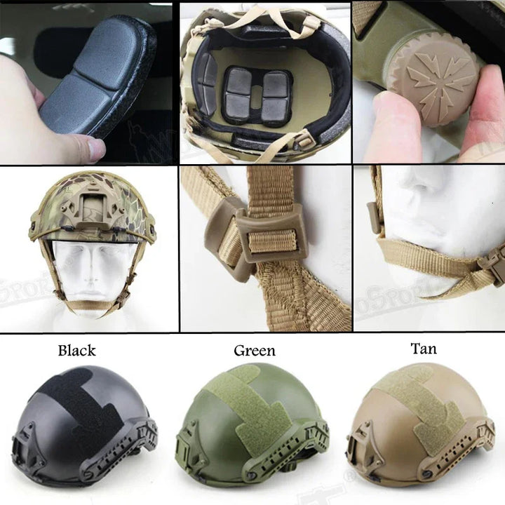 Premium FAST Tactical Helmet – Airsoft MH Camouflage, NVG Mount, Adjustable Outdoor Sport Helmet for Safety & Tactical Use