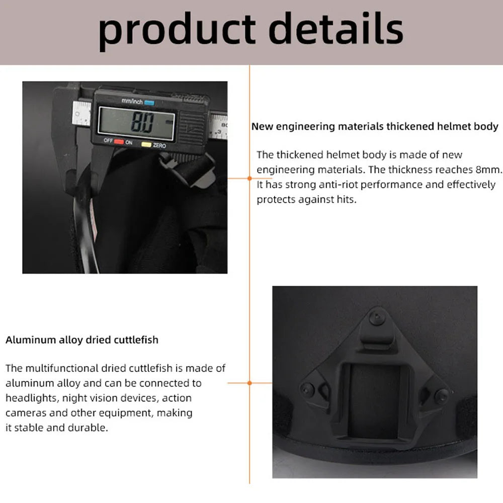 Premium FAST Tactical Helmet – Airsoft MH Camouflage, NVG Mount, Adjustable Outdoor Sport Helmet for Safety & Tactical Use