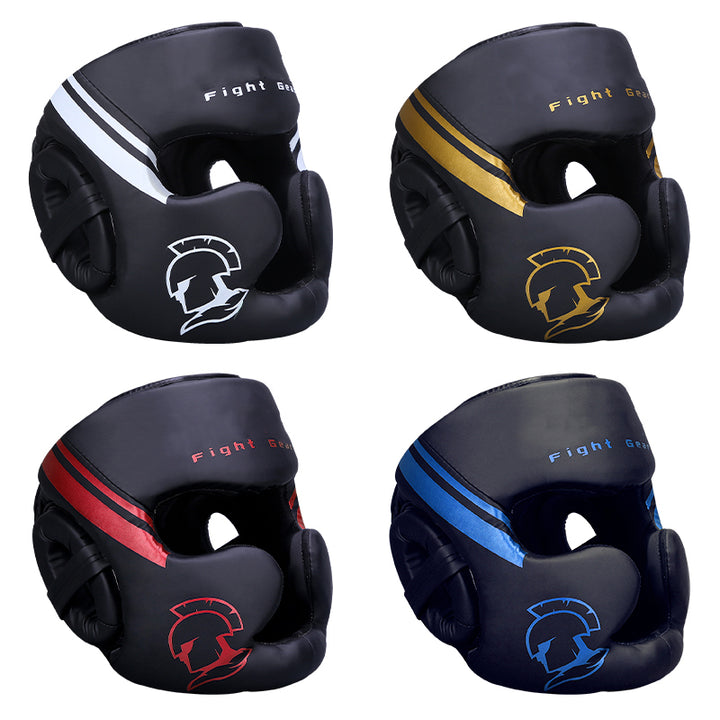 Premium Kickboxing Helmet – Full Face Muay Thai, MMA, Karate, Sanda Training Headgear, PU Leather, Protective Guard for Men & Women, Adjustable Sizes S/M/L - StrengthXPhysiotherapy