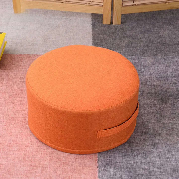 Premium Round High-Strength Sponge Seat Cushion – Comfortable Tatami Meditation & Yoga Pad – Removable Linen Cove