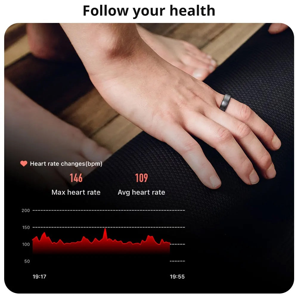 Premium Smart Ring – Heart Rate, Blood Oxygen, and Sleep Health Monitor for Men and Women, Waterproof 5ATM Fitness Tracker 